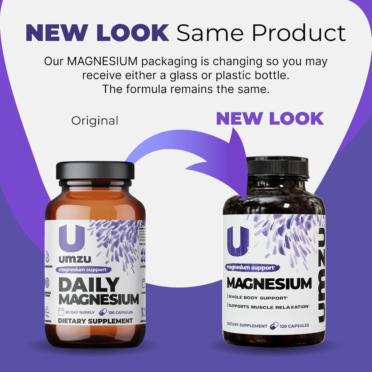 UMZU Daily Magnesium Complex Capsules, 30 Day Supply | 3 Bioavailable Magnesium Forms, High Absorption, Energy and Metabolism Support, Muscle Relaxation, Calmness, Daily Wellness