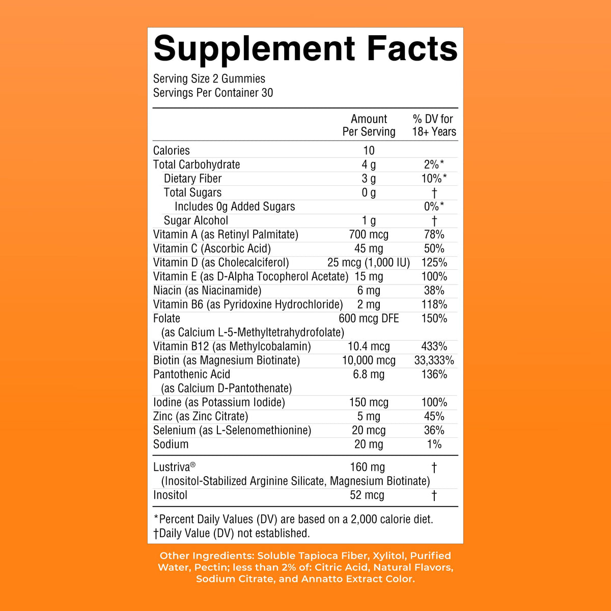 MaryRuth's Multivitamin + Hair Growth Gummies | with Lustriva® | Biotin 10000mcg | B Vitamins | Formulated for Thicker Hair, Wrinkles, Fine Lines, Skin Care | Ages 18+ | 30 Servings