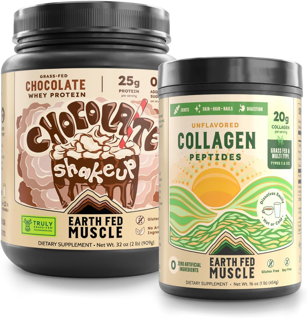 Earth Fed Muscle Complete Performance Bundle – Grass‑Fed Whey & Collagen Peptides