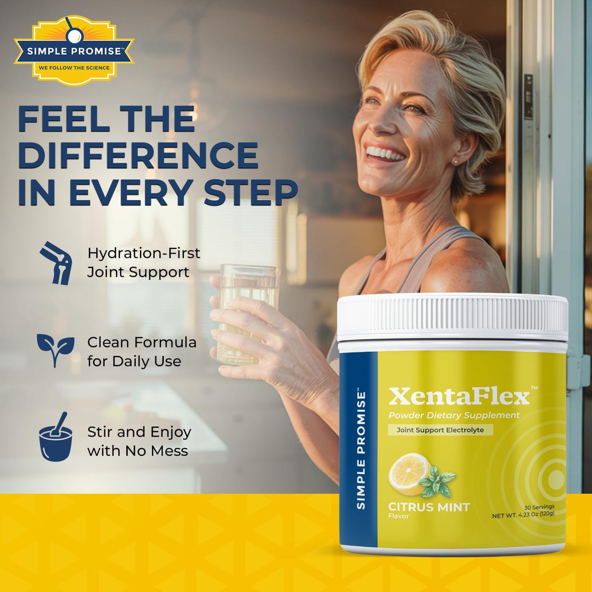 XentaFlex - Joint Electrolyte Powder for Women and Men - Boswellia Extract | Boswellia Electrolytes, Joint Mobility Support, AquaLOX and Potassium, One Scoop in Water, Non-GMO, 30 Servings