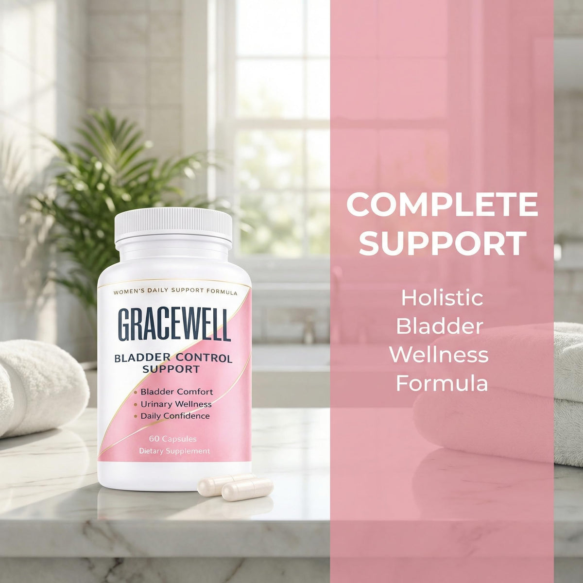 DXWXH Gracewell Bladder Wellness Supplement for Women & Men, Herbal Support with Asian Ginseng, Chinese Yam, Chinese Peony, Urinary Tract Health Formula, 60 Capsules (1) DXWXH buy supplements Au