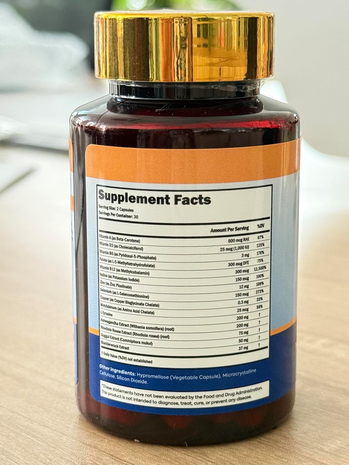 Thyroid Support for Women & Men - Iodine, Selenium, L-Tyrosine, Zinc & More | Ashwagandha Supplement,Supports Hormone Balance, Energy & Metabolism, 60 Vegan Capsules