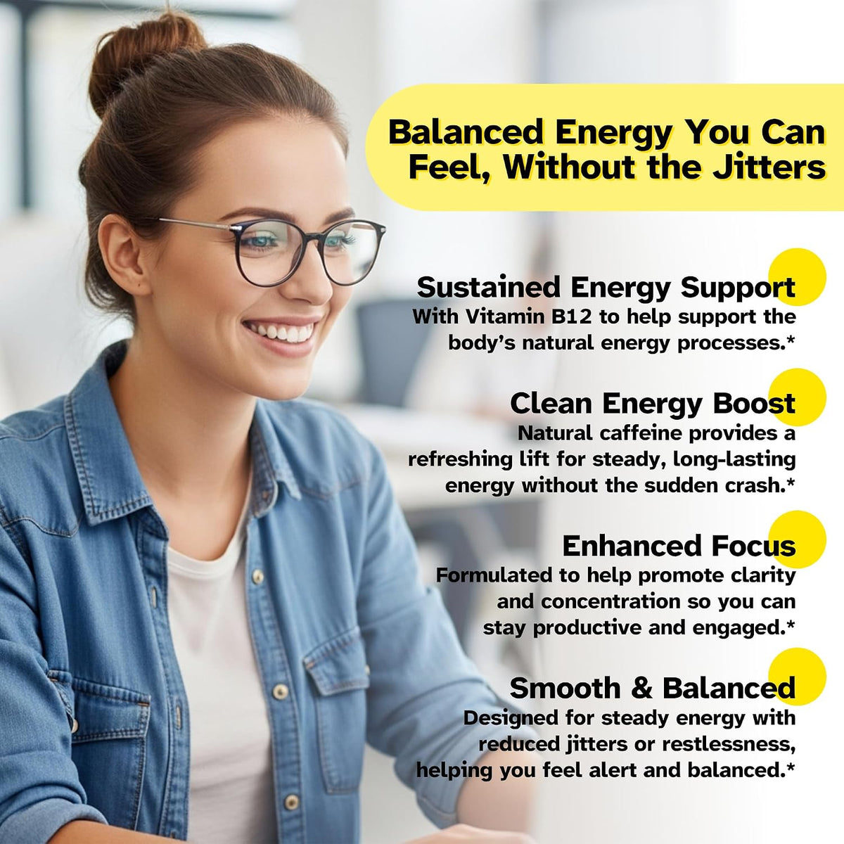 ANSUE Energy Patches – 30 Plant-Based Patches with Biotin, Caffeine & Ginseng – Daily Support for Energy, Focus & Vitality – Vegan Formula, 1 Month Supply
