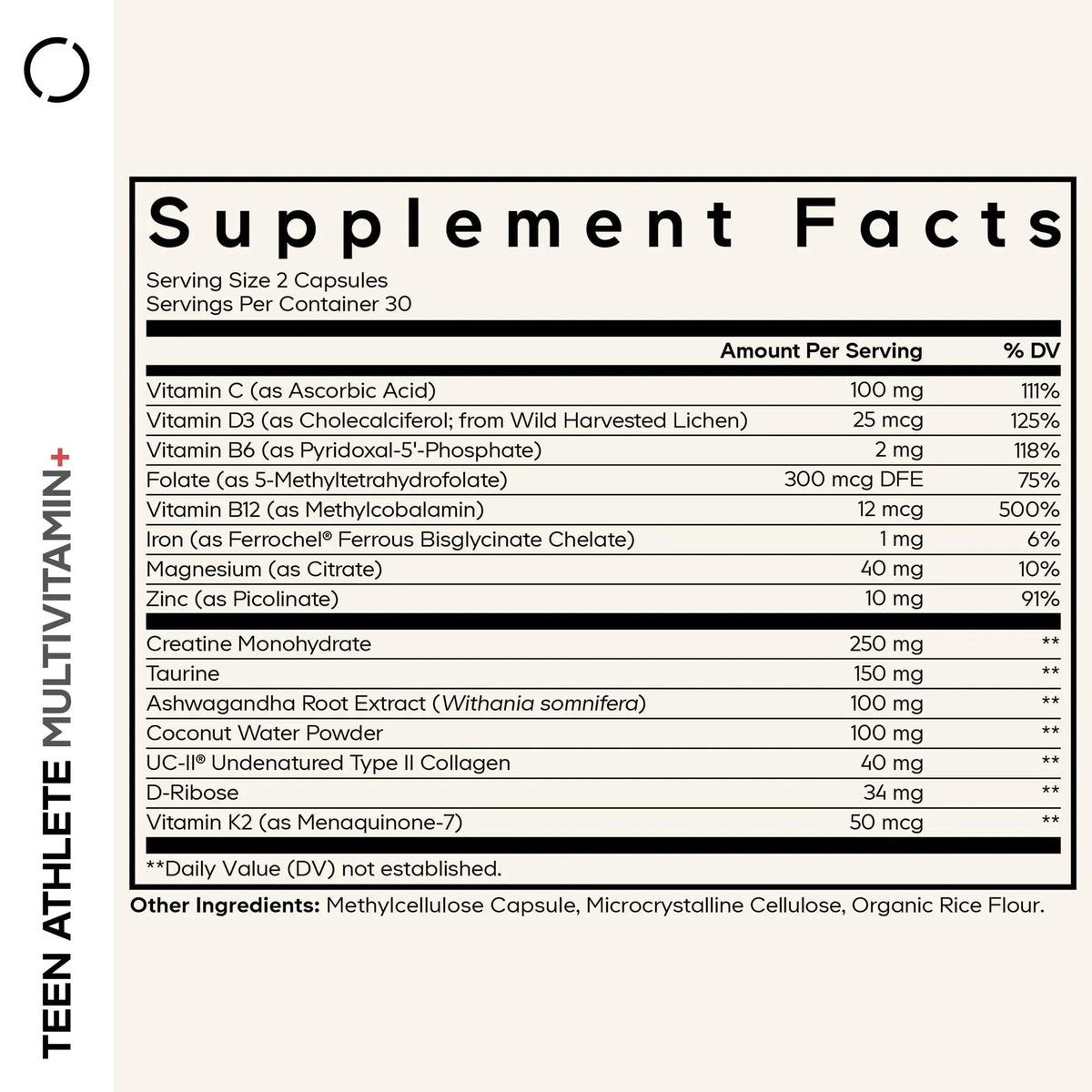 Codeage Teen Athlete Multivitamin+ Sports Supplement - Creatine, Methylated B Vitamins, Taurine, UC-II Collagen - PrimeBioHealth - canada supplements