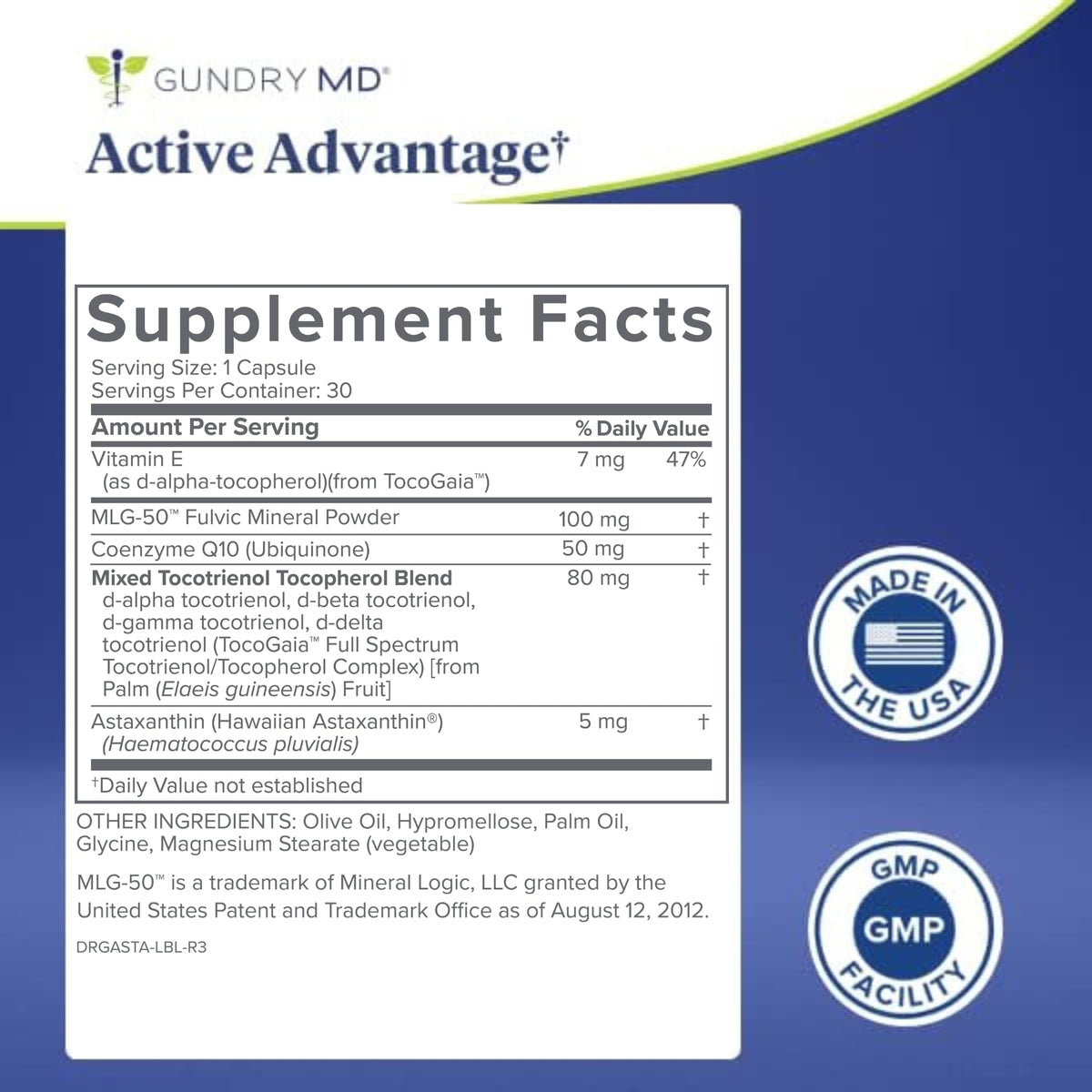 Gundry MD® Active Advantage Astaxanthin and CoQ10 Supplement to Support Energy, Strength and Metabolism, 30 Count - PrimeBioHealth - canada supplements