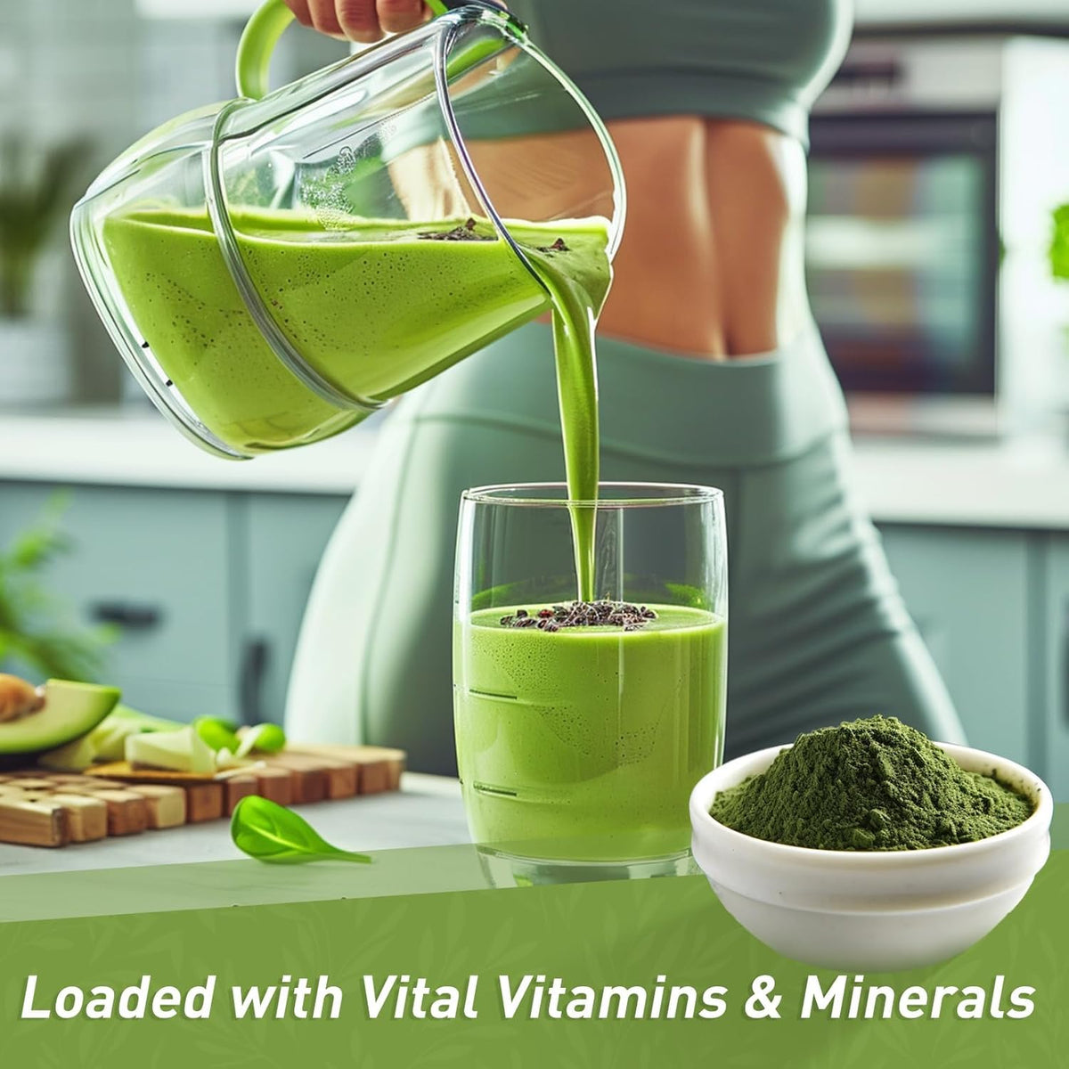 Unleash’d Organic Wheatgrass Powder 16 oz – 100% Pure Superfood, Rich in Vitamins, Fiber & Minerals for Immune Support & Wellness - PrimeBioHealth - canada supplements