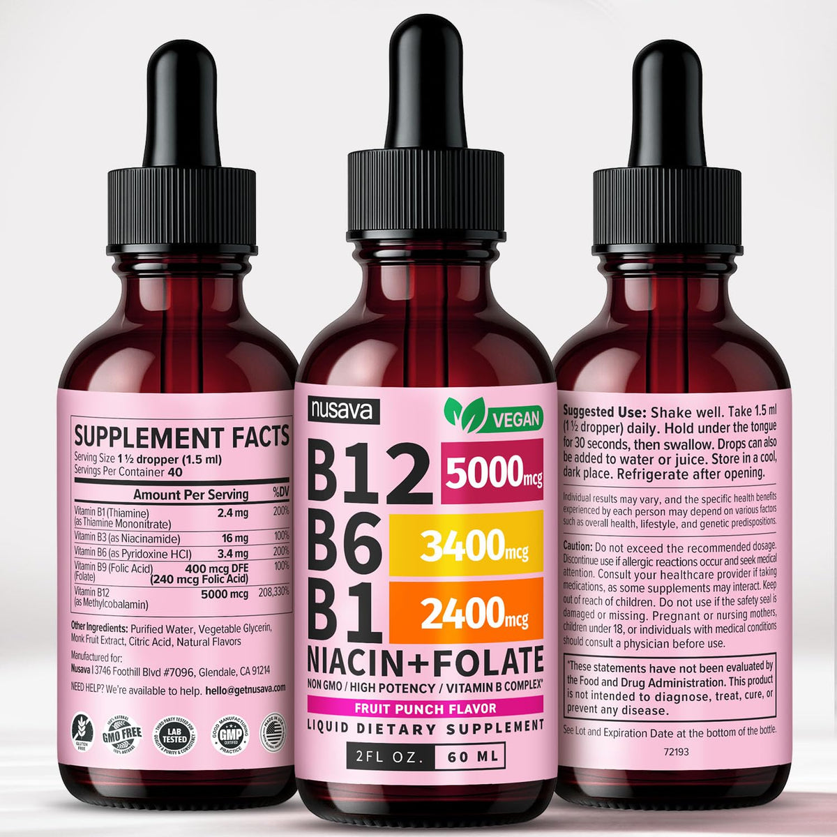 (2 Pack) Vitamin B12 and B6 Liquid Drops, B12 Sublingual Vitamin B Complex - B 12 Vitamin 5000mcg - B12 Methylcobalamin for Energy, Brain, and Heart Support - PrimeBioHealth - canada supplements
