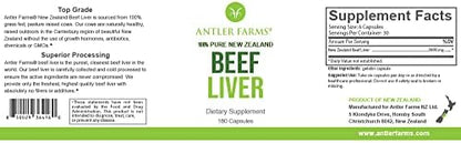 Antler Farms New Zealand Beef Liver & Bone Marrow Bundle | Grass Fed Beef Liver and Bone Marrow Supplement Bundle, Desiccated, Cold Processed, Pure and Clean Capsules