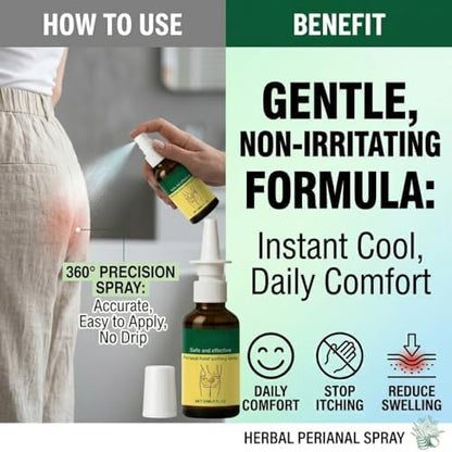 Herbal Hemorrhoid Relief Spray - Fast Acting Relief for Anal Swelling, Itching & Pain, Soothing Perianal Nursing Spray for Discomfort, Natural Plant-Based Formula, 30ML / 1 FL.OZ Aus HealthcareBuy Supplements Australia
