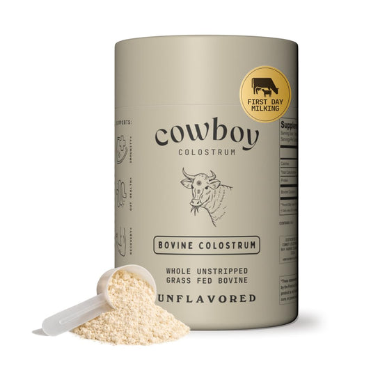 Cowboy - The Exclusive 1st Milking, Whole, Grass Fed Colostrum Supplement for Full Body Health - Bovine Colostrum Powder Packed w/Bioactive Nutrients - Sugar Free (Unflavored, 40 Servings) COWBOY COLOSTRUMBuy Supplements Australia