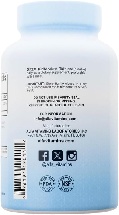 Zinc Gluconate 200 mg by Alfa Vitamins - Boost Immune System - Promote Healthy Skin - 100 Tablets