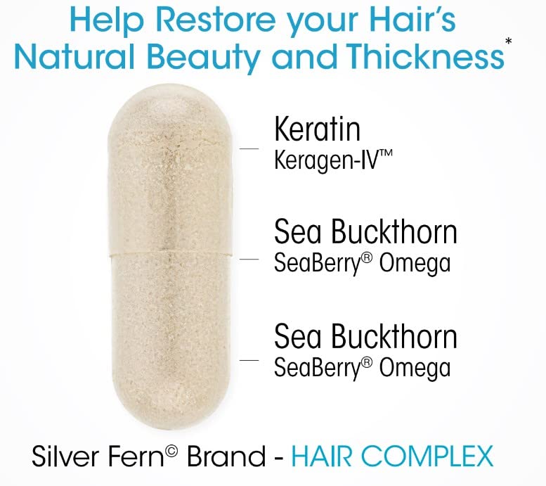 Silver Fern Hair Complex - Hair Supplement for Promoting Healthy Hair | Each Bottle Contains a 30-Day Powder Supply - 1 Bottle
