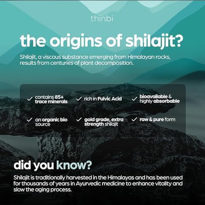 Thinbi Himalayan Shilajit Capsules, 90 Count