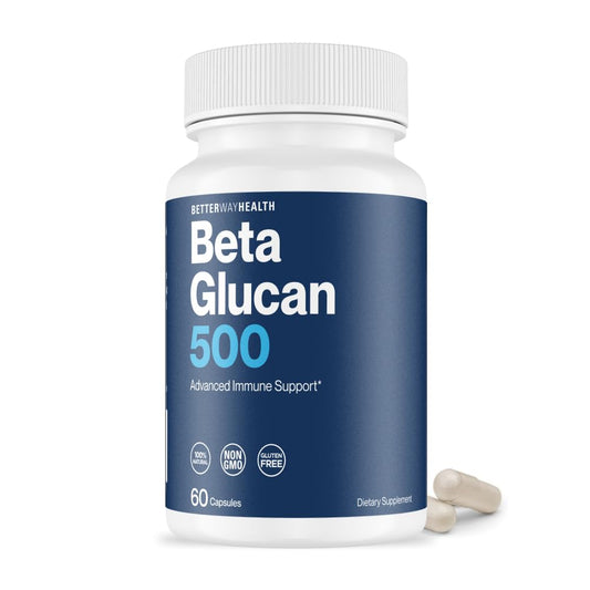 Better Way Health™ - Advanced Immune Readiness - Highly Purified 1,3/1,6 Beta Glucan 500 - Clinically Tested Immune Defense - 500mg/60 Capsules (Pack of 1) Better Way HealthBuy Supplements Australia