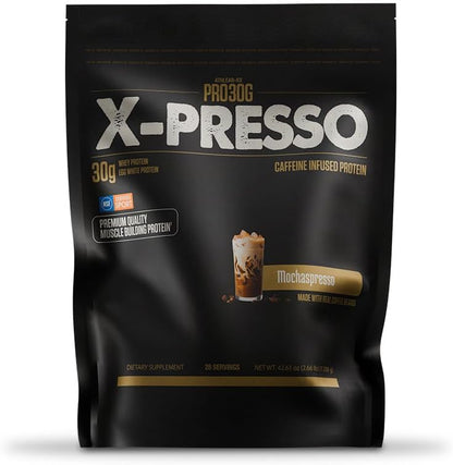 ATHLEAN-X PRO-30G, Xpresso Premium Caffeinated Protein Powder, Mochaspresso, Gluten-Free, Low Sugar, 30g of High Protein Powder for Muscle Recovery & Growth, NSF Certified for Sports