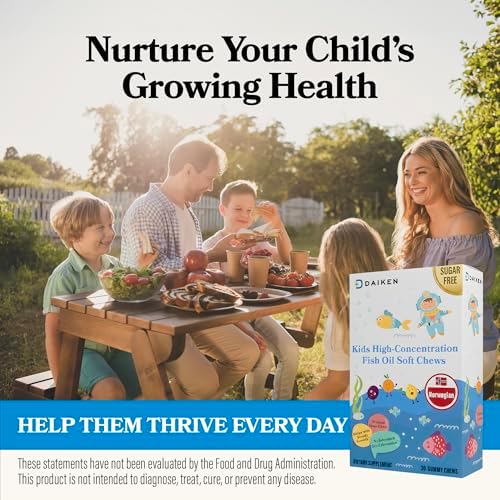 DAIKEN Family Bundle: Kids Fish Oil Omega-3 Gummies (300mg DHA/EPA + D3) & Extra Strength Maca Root Powder (6:1 Extract, Equiv. to 15,000mg Raw Maca) with L-Arginine - 30ct + 22pkts