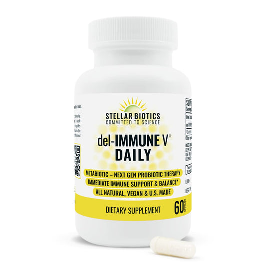 Del-Immune V Daily by Stellar Biotics, All-Natural Immune Support & Gut Health, Immediate Care, Metabiotic: NextGen Probiotic Therapy (60 Caps) Del-Immune VBuy Supplements Australia