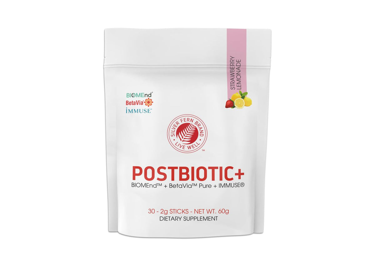 Silver Fern Brand Postbiotic+ – Postbiotic Supplement | with BIOMend™, BetaVia™ & Immuse® – Supports Gut Microbiome Balance & Daily Wellness – 30 Capsules (1 Pack)