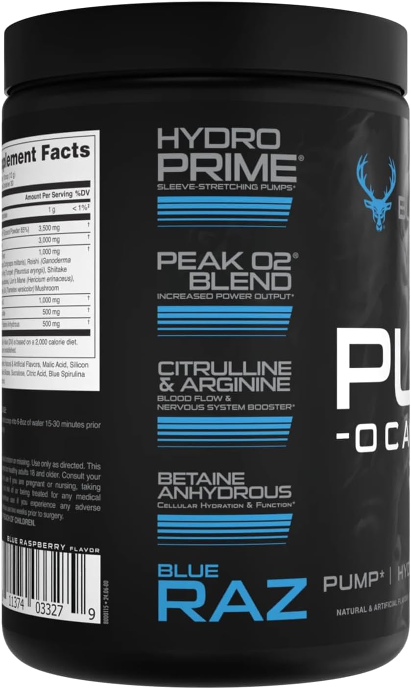 Pump-ocalypse Blue Raz | Nitric Oxide and L Arginine Supplement with Citrulline Malate, GlycerPump | Ultimate N.O. Booster | Lean Muscle Support for Blood Flow, Vascularity, Hydration and Endurance