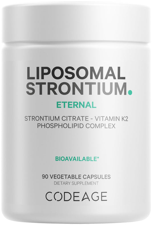 Codeage Liposomal Strontium Supplement - Strontium Citrate, Vitamin K2 MK-7, Liposomal Delivery, Non-GMO, Gluten-Free - 90 Capsules CodeageBuy Supplements Australia