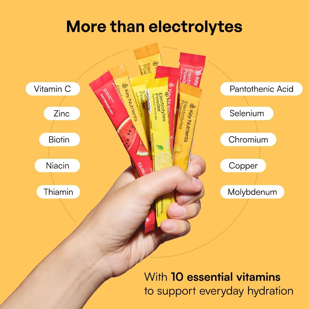 KEY NUTRIENTS Electrolyte Packets Bundle, Variety Pack Plus Lemonade