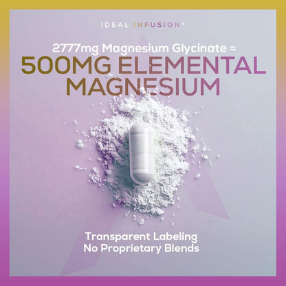 High Potency Magnesium Bisglycinate Chelate 2700mg – Magnesium Supplement for Relaxation, Sleep & Muscle Recovery – Elemental Magnesium 500mg – Vegan – 240 Capsules