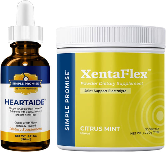 XentaFlex and HeartAide Bundle - Joint-Heart Support - Boswellia and CoQ10 | Joint-Heart Mobility Pair, For Easy Movement, With Boswellia and CoQ10, One Scoop Plus Drops Daily