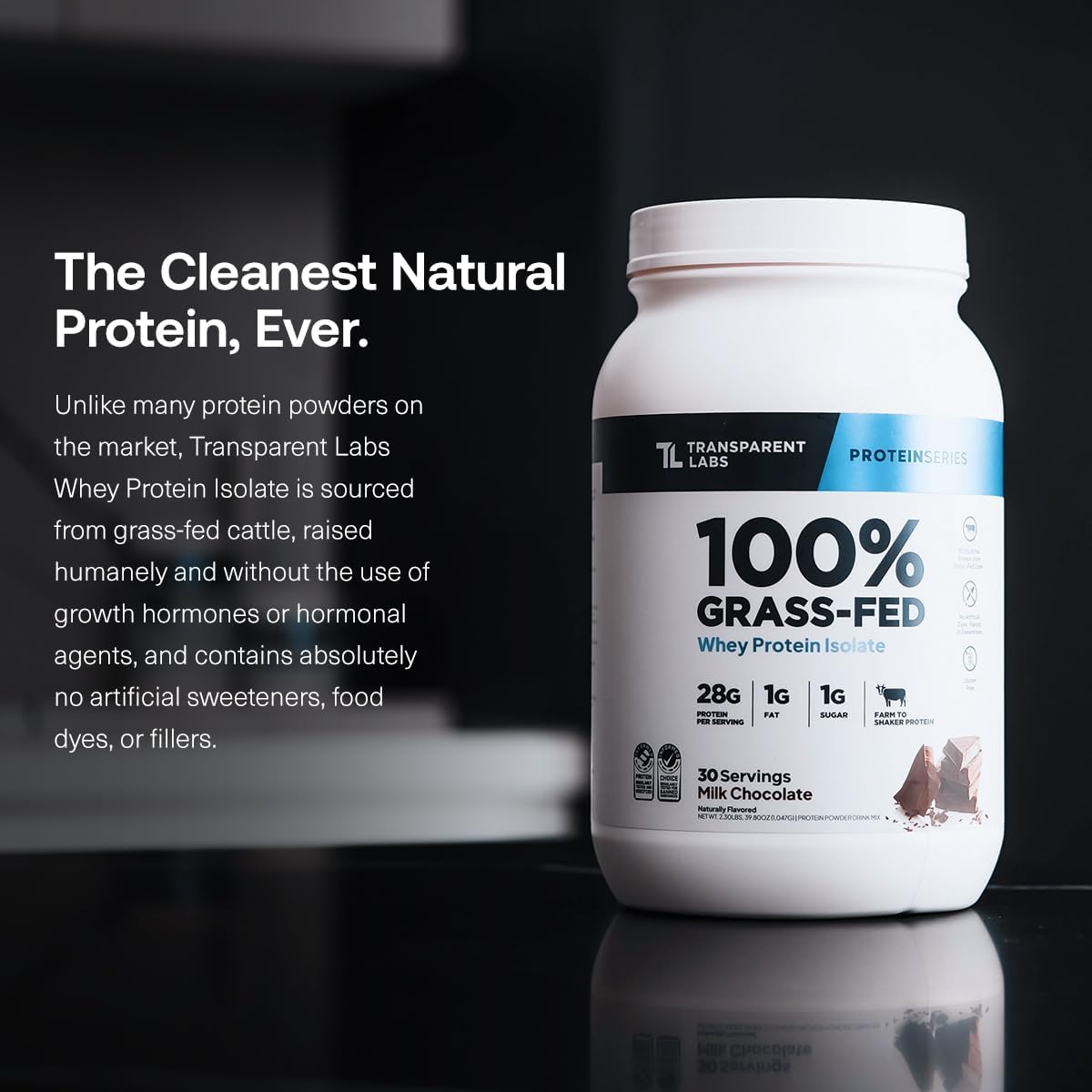 Transparent Labs Grass-Fed Whey Protein Isolate (30 Servings, French Vanilla) & Grass-Fed Whey Protein Isolate (30 Servings, Milk Chocolate)