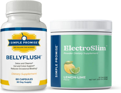 BellyFlush and ElectroSlim Bundle - Gut-Hydration - Capsules, Electrolytes | Gut-Hydration Daily Pair, For Lighter Days, With Milk Thistle and Minerals, Capsules Plus a Stick, 30 Day Supply, Vegan