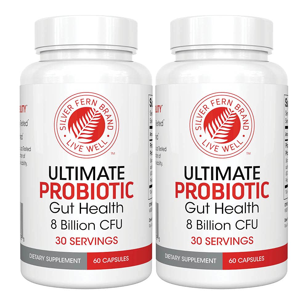 Silver Fern Brand Ultimate Probiotic - Probiotics for Women & Men | 8 Billion CFU Spore-Forming Gut Health Supplement - DNA Verified, Vegan, Shelf-Stable, High Survivability - 60 Capsules