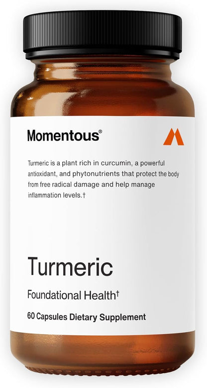 Momentous Turmeric Supplement 1,000 mg - Natural Antioxidant Turmeric Curcumin for Foundational Health - NSF Certified for Sport - Gluten-Free - 30 Servings - 60 Capsules