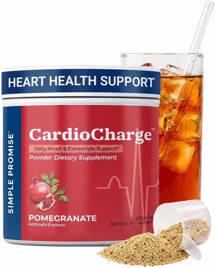 CardioCharge - Heart Health Drink Mix for Active Adults - D-Ribose Blend | Heart Drink Mix, Circulation and Hydration Support, Hibiscus and Magnesium, One Scoop in Water, Caffeine-Free