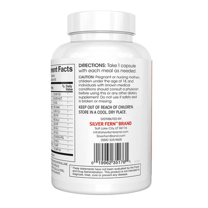 Silver Fern Brand Ultimate Digestive Enzyme Supplement 1 Bottle 90 Capsules | High Potency, Multi Enzyme - Digestive Comfort & Food Tolerance - Hemicullulase, Peptidase, Maltase, More