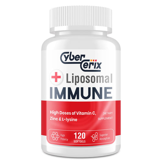 CyberCerix Advanced Liposomal Immune Supplement, Complex with L-Lysine 1,500mg, Vitamins, Minerals & Herbal Extracts, Comprehensive Daily Wellness Blend for Men & Women - 120 Capsules CyberCerixBuy Supplements Australia