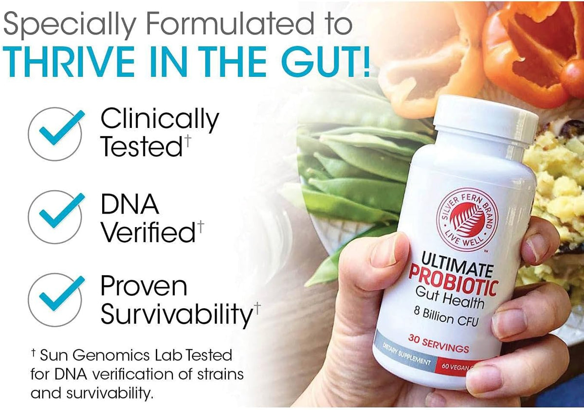 Silver Fern Gut Rehab Kit - 30 Day Supply - Cleanse Daily | (1 Bottle = 120 Capsules) & Ultimate Probiotic (1 Bottle = 60 Capsules) - Immunoglobulins & Spore Forming Probiotics
