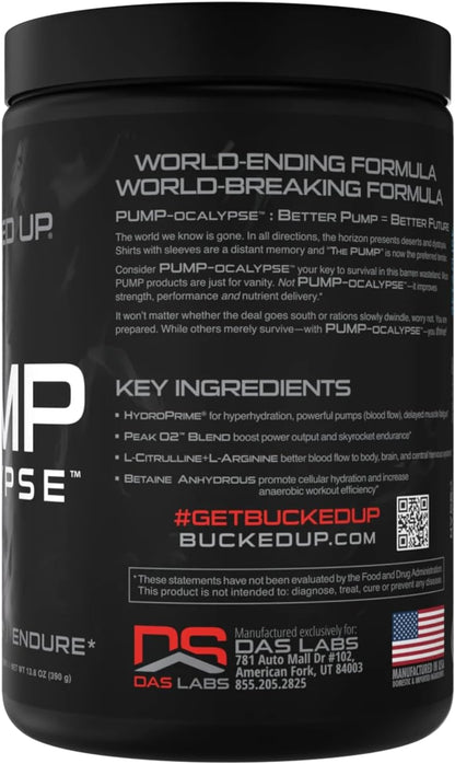 Pump-ocalypse Blood Raz | Nitric Oxide and L Arginine Supplement with Citrulline Malate, GlycerPump | Ultimate N.O. Booster | Lean Muscle Support for Blood Flow, Vascularity, Hydration and Endurance