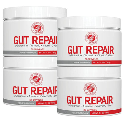 Silver Fern Gut Repair - Digestive Health Supplement Powder | L-Glutamine, Curcumin, Zinc & Ascorbic Acid (1 Tub - 30 Servings)