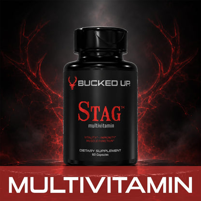 Bucked Up Stag Multivitamin - Men - Full Spectrum Vitamin Formula - Vitality, Immunity and Muscle Function (60 Capsules)