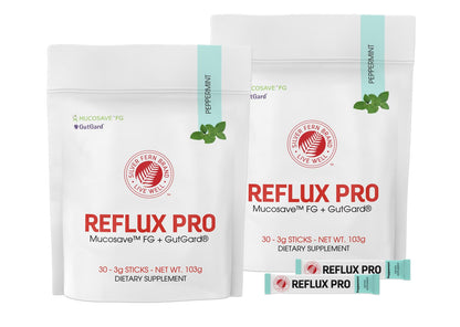 Silver Fern Reflux Pro (Pack 1) | Powder Sticks Opuntia ficus indica & Glycyrrhiza glabra Mucosave & GutGard 30ct Peppermint For Daily Stomach Comfort