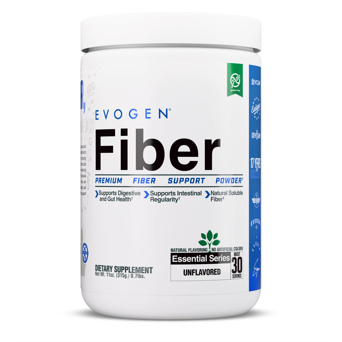 Evogen Fiber Powder | Gut Health | Natural Raspberry Lemonade | 30 Servings | Psyllium husk, inulin and digestion-resistant maltodextrin to ease bloating and support regularity; keto, low-carb friendly