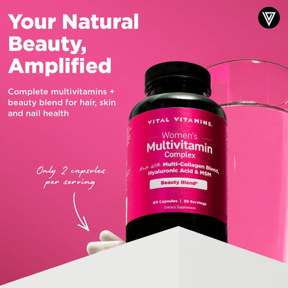 Vital Vitamins Women's Multivitamin Complex + NAD+ Supplement