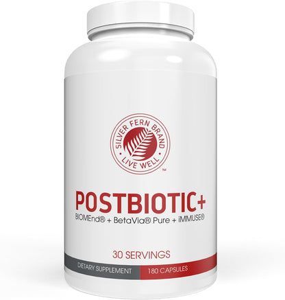 Silver Fern Brand Postbiotic+ – Postbiotic Supplement | with BIOMend™, BetaVia™ & Immuse® – Supports Gut Microbiome Balance & Daily Wellness – 30 Capsules (1 Pack)