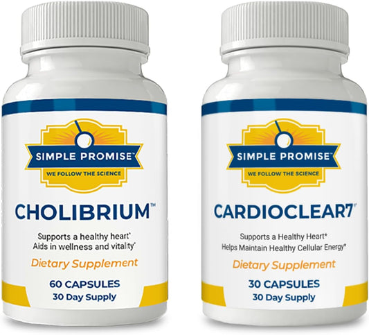 Cholibrium and CardioClear7 Bundle - Daily Energy - Mushroom Complex, CoQ10 | Mushroom-CoQ10 Pair, For Steady Daily Vitality, With Cordyceps and Shilajit, Three Capsules Daily, 30 Day Supply, Vegan