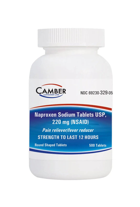Camber Naproxen Sodium, 220 mg - Pain Reliever and Fever Reducer (500 Count) CAMBER PHARMACEUTICALS, INCBuy Supplements Australia