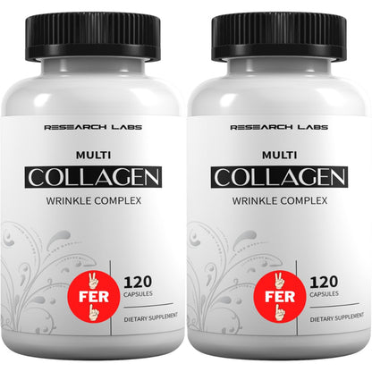 Research Labs 2 for 1 Promo 240 Collagen Pills - 6000 mg Per Day. Grass Fed Anti-Aging Support for Skin, Joints, Tendons, Bones, Hair and Nails. Paleo Friendly. Collagen Peptides Powder Supplement…