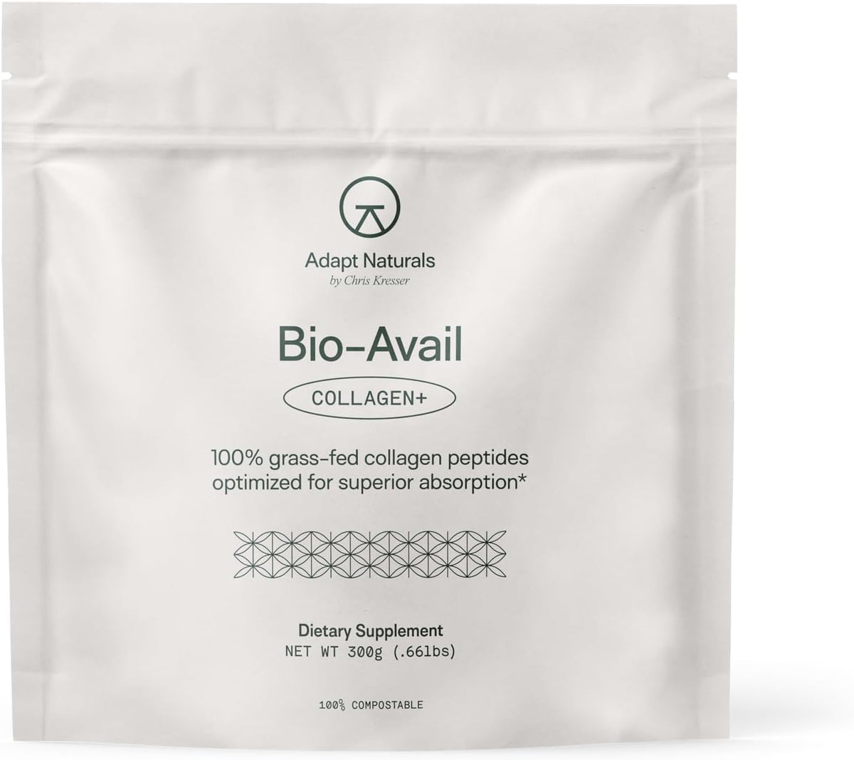Adapt Naturals Bio-Avail Collagen+, Grass Fed Collagen Peptides, Unflavored | Optimized for Superior Absorption, Naturally-Sourced Collagen Supplement for Women and Men, Dairy Free - 30 Day Supply