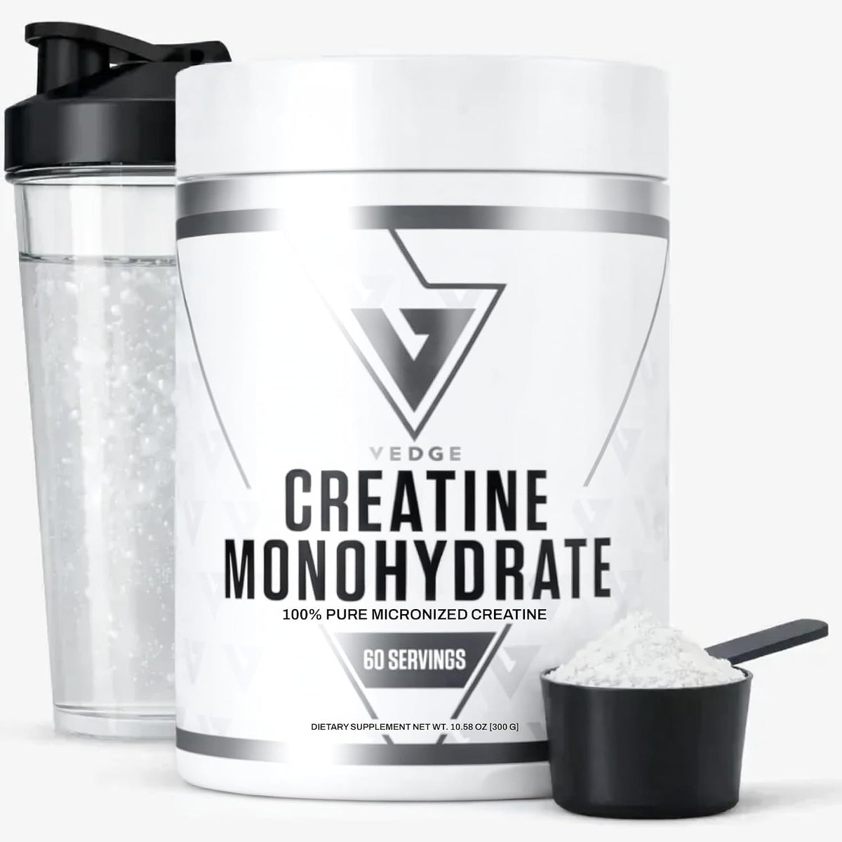 VEDGE Creatine Monohydrate, Micronized Creatine Monohydrate, Unflavored | 5 g Creatine Monohydrate, Micronized Formula For Women And Men Supporting Strength And Daily Training Performance, 30 Srv