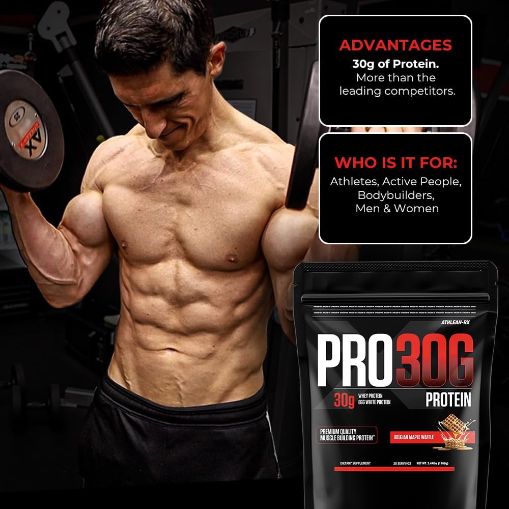 ATHLEAN-X PRO-30G, Premium Whey Protein Isolate Powder, French Vanilla Bean, Gluten-Free, Low Sugar, 30g of High Protein Powder for Muscle Recovery & Growth