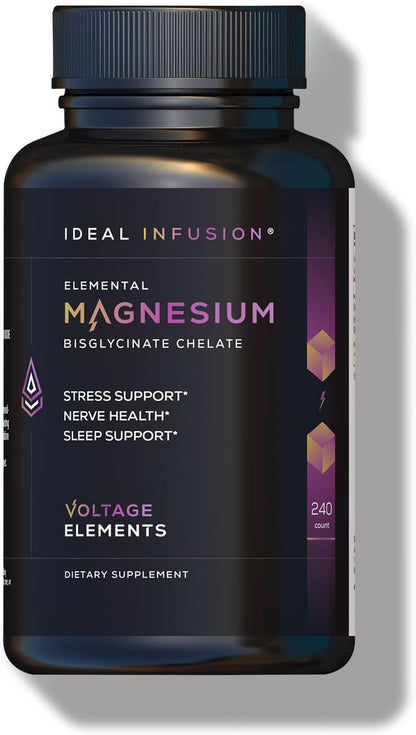 High Potency Magnesium Bisglycinate Chelate 2700mg – Magnesium Supplement for Relaxation, Sleep & Muscle Recovery – Elemental Magnesium 500mg – Vegan – 240 Capsules
