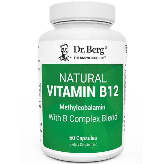 Dr. Berg Natural Vitamin B12 1000 mcg with B Complex Blend - Methylcobalamin B12 for Energy, Nerve Health, and Cognitive Function* - Methylated B12 with Folate - 60 Capsules (2-Month Supply) Dr. Berg NutritionalsBuy Supplements Australia